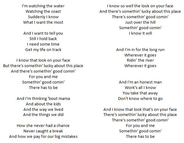 Lyrics - Somethng Good Coming